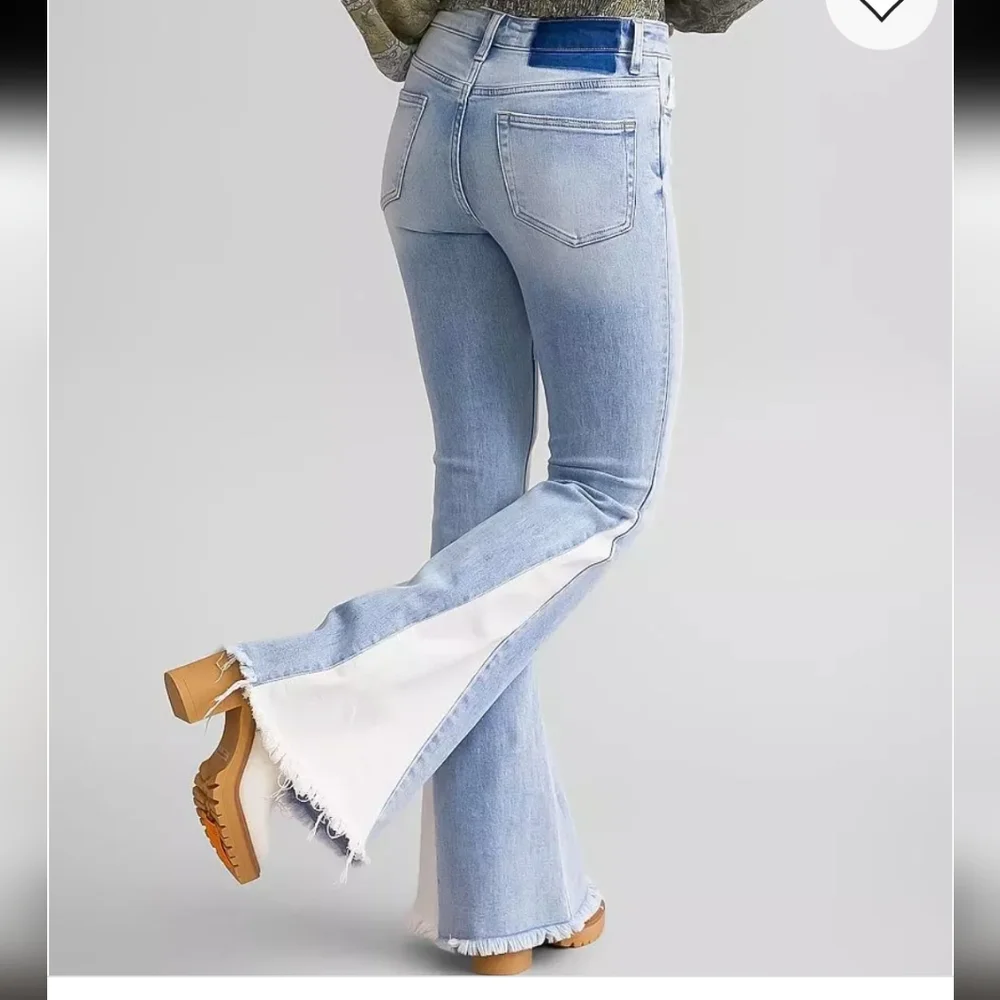 Flying Monkey Two-Tone Flare Jeans - Picture 3 of 15